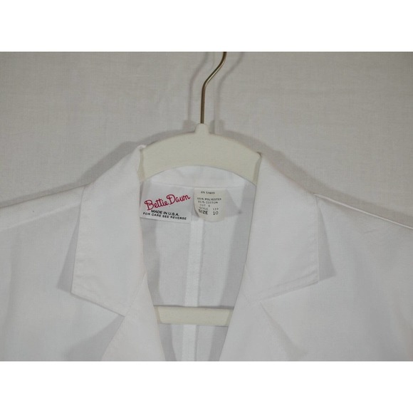 Vintage Bettie Dawn White Nurses Uniform Lab Coat Size Dress 10 Smock Cosplay - Picture 4 of 8